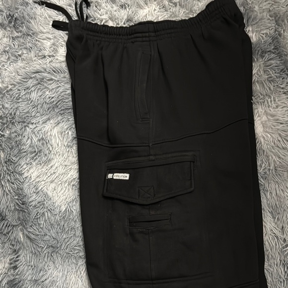 Black Cargo Jogger Thick Sweat Pants Size L - Picture 6 of 6